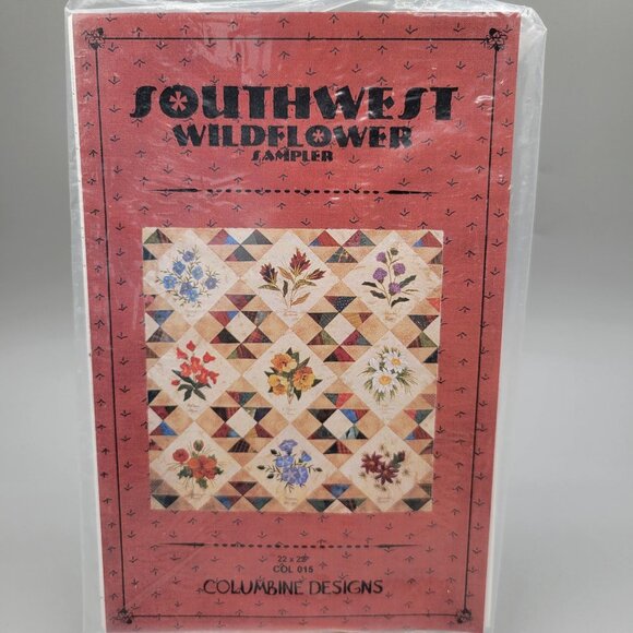 Southwest Wildflower Sampler Quilting Pattern Columbine Designs 22 x 22 - Picture 1 of 6